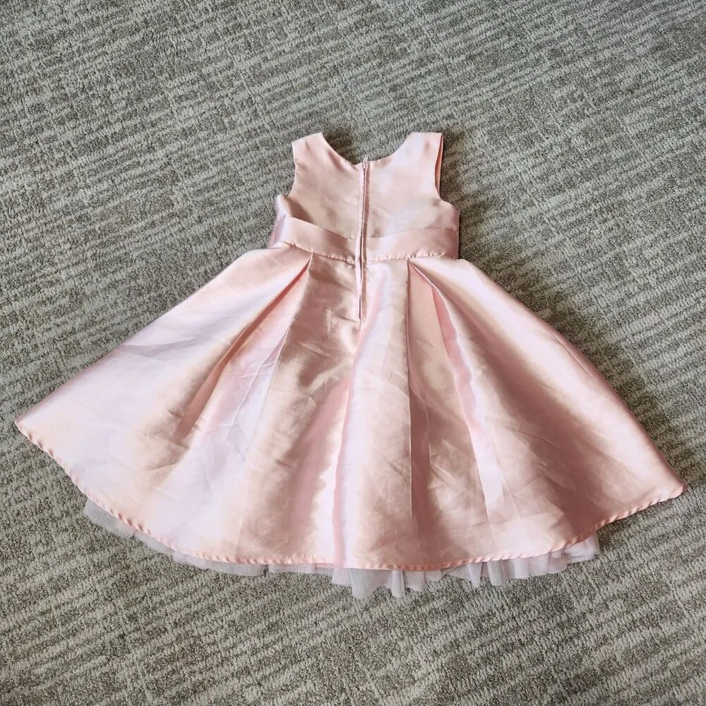 Rare Editions special occasion satin fit & flare sleeveless dress pink size 5